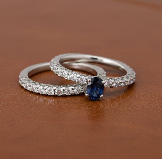 Maya Lianna Sapphire and Diamond Bridal Set Ring 14861