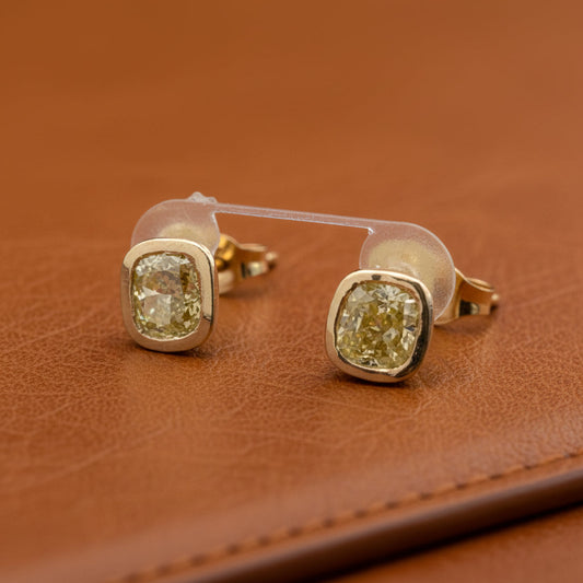Maya Lianna 2.35 cttw Natural Fancy Yellow Diamond Earrings 14746