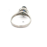 Estate .70 ct Oval Sapphire Diamond Platinum Ring 14817