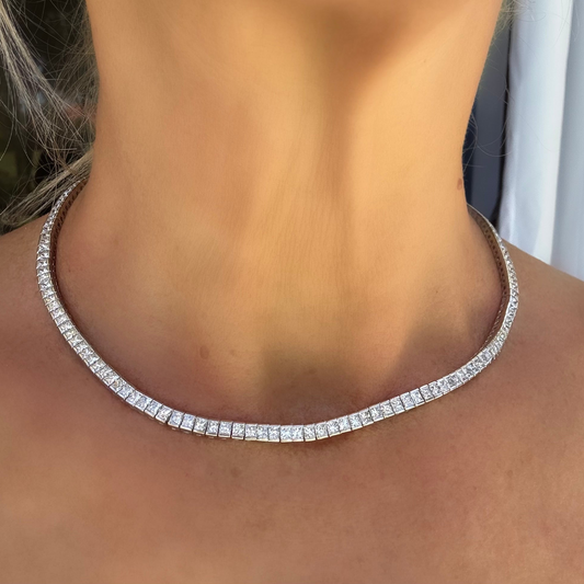 Designer 15.00cttw Diamond 18kt White Gold Anniversary Necklace