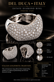 Estate Italian Del Duca 5.44 cttw Diamond 18K White Gold Ring