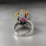 Estate Custom Design 8.00 ct Rubellite & 2.00 cttw Diamond 18K White Gold Ring 15046