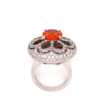 Estate Italian Designer Zydo 5.10 ct Orange Sapphire and Diamond Ring 00333