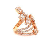 Fashionista 3.80 cttw Diamond 18K Rose Gold Ring 05282