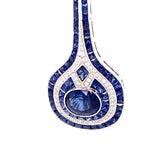 Art Deco Reproduction Aristocrat Diamond and Sapphire Dangle Earrings 10991