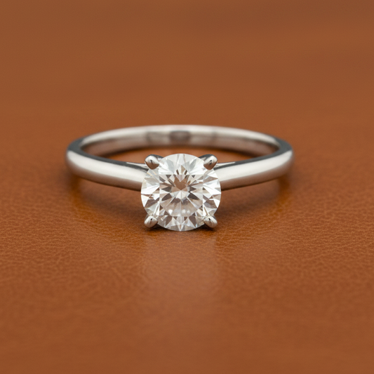 Diamond and 14K White Gold Solitaire Ring