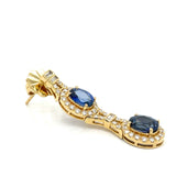 Designer Beverly  5.60 cttw Sapphire and Diamond Dangle Earrings 07987