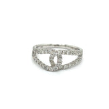 14K White Gold Diamond Bypass Ring 02197