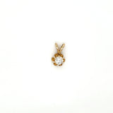 14K Yellow Gold Solitaire Diamond Pendant 02616