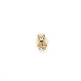 14K Yellow Gold Solitaire Diamond Pendant 02616