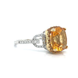 Halo Style 3.65 ct Citrine and Diamond Ring 01157