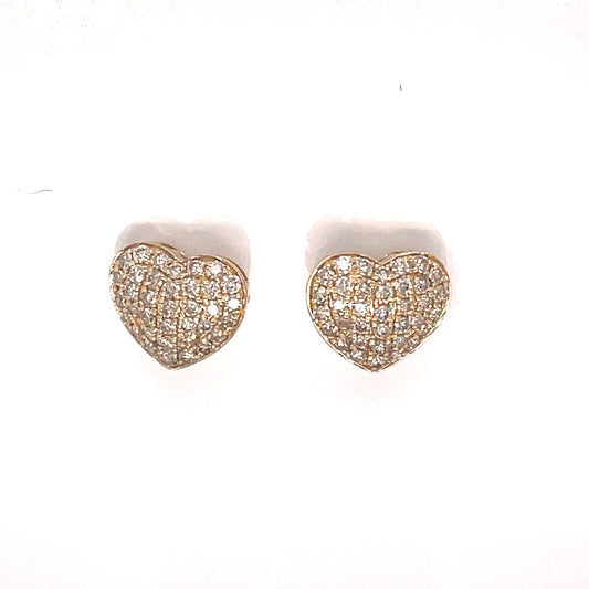 Estate 1.00 cttw Diamond Heart Earrings 13412