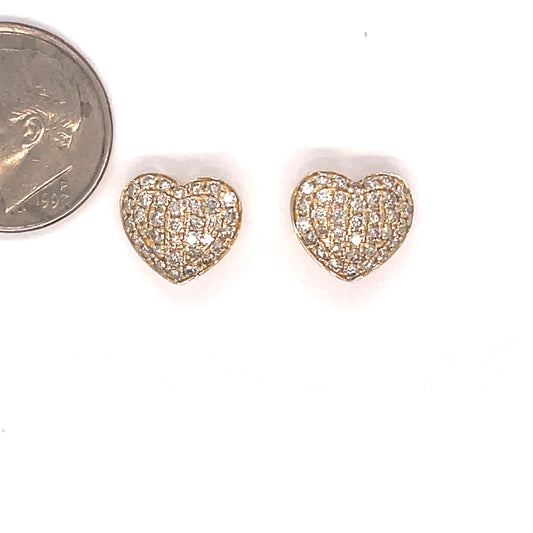 Estate 1.00 cttw Diamond Heart Earrings 13412