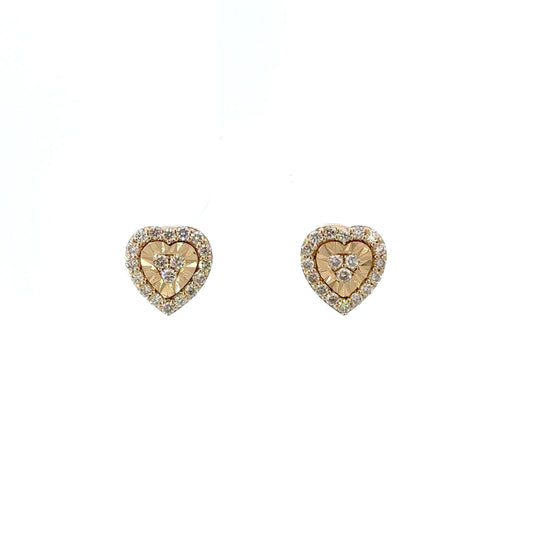 Estate 0.50 cttw Diamond Heart Earrings 13421