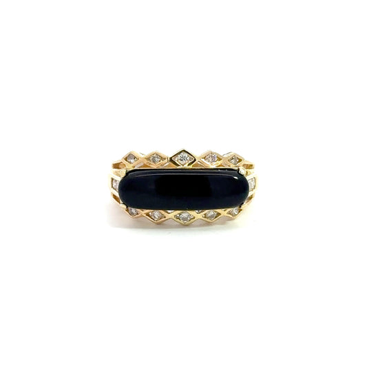 Estate Onyx and Diamond Ring 13153