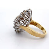 Estate 3.01 cttw Diamond Cluster Ring Circa 1986 18K Yellow & White Gold 14186