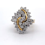 Estate 3.01 cttw Diamond Cluster Ring Circa 1986 18K Yellow & White Gold 14186