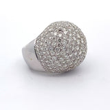 Estate 9.50 cttw Dome Pave Diamond 18K White Gold Ring 14192