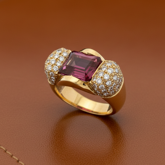 Estate Italian 1.50 cttw Diamond 2.01 ct Tourmaline Designer Ring 14532
