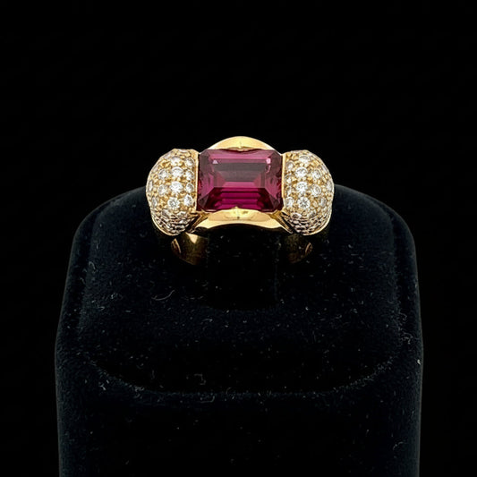 Estate Italian 1.50 cttw Diamond 2.01 ct Tourmaline Designer Ring 14532