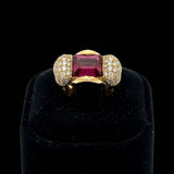 Estate Italian 1.50 cttw Diamond 2.01 ct Tourmaline Designer Ring 14532