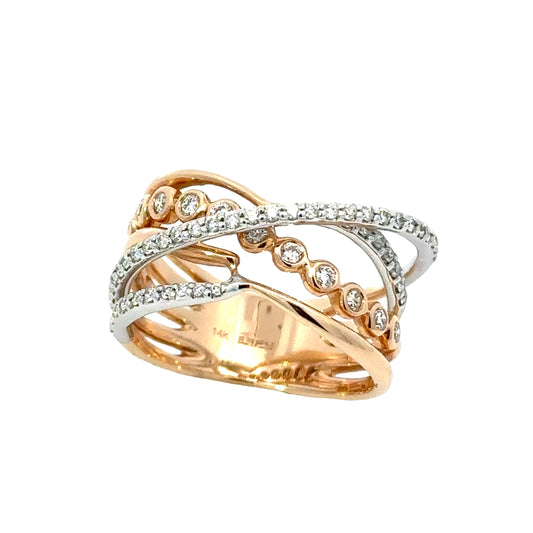 E.H. Collection .52 cttw Diamond White/Rose Gold Ring 11388