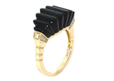 E.H. Collection 10.10 ct Onyx and Diamond Ring 12830