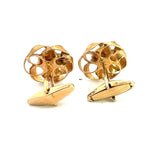 Estate Lucian Piccard French Cut Garnet 14K Yellow Gold Cuff Links 14586