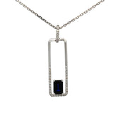 E.H. Collection Sapphire & Diamond 14K White Gold Pendant With Chain 14423