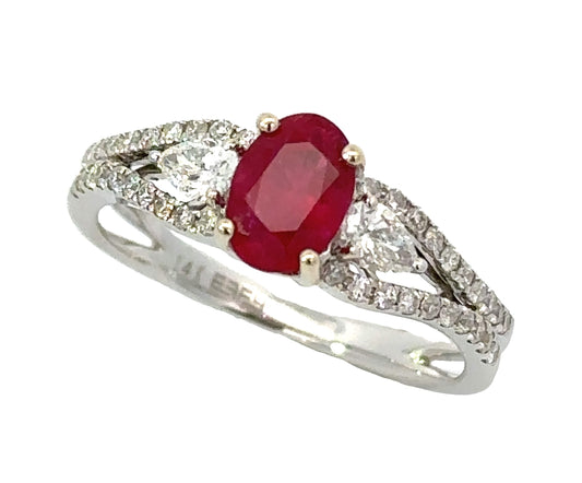 E.H. Collection .95 ct Ruby & Diamond Ring 14405