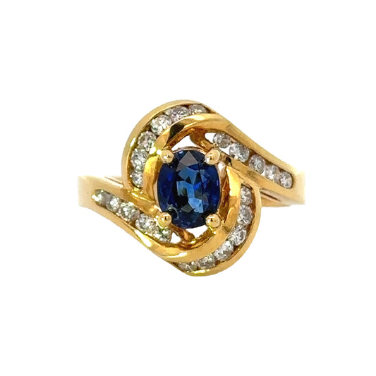 Estate Designer Prestige Sapphire Diamond Ring 13793