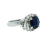 Estate Fine 1.98 ct Oval Sapphire Diamond Platinum Ring 14208