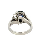 Estate Fine 1.98 ct Oval Sapphire Diamond Platinum Ring 14208