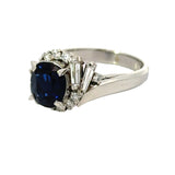 Estate Fine 1.98 ct Oval Sapphire Diamond Platinum Ring 14208