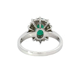 Estate 1.05 ct Emerald & Diamond Halo Ring 14098