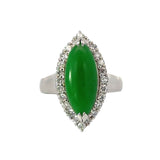 Estate 2.02 ct Jade Diamond Platinum Ring 14204