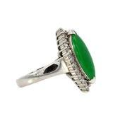 Estate 2.02 ct Jade Diamond Platinum Ring 14204