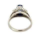 Estate 1.91 ct Fine Oval Sapphire Diamond Platinum Ring 14207