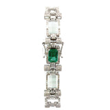 Estate 9.43 cttw Emerald 2.81 cttw Diamond Bracelet 14650