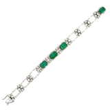 Estate 9.43 cttw Emerald 2.81 cttw Diamond Bracelet 14650