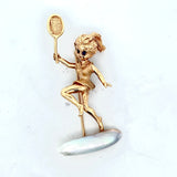 Estate Designer William Ruser "The 1960's Palm Royale" Tennis Biwa Pearl Pendant/Brooch 14729