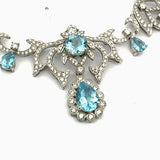 Property Of Hollywood Actress Melanie Griffith Aquamarine 19.00 cttw 3.50 cttw Diamond 18Kt White Gold Necklace & Earrings 14759