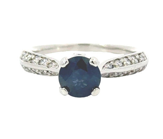 Designer Verragio 1.10 ct Sapphire Diamond Platinum Ring 14765