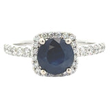 Designer Leo Schachter 2.25 ct Sapphire Diamond Halo Ring 14769