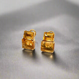 Estate Italian Designer Casa Damiani 13.86 cttw Citrine 18K Yellow Gold Earrings 14784