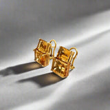 Estate Italian Designer Casa Damiani 13.86 cttw Citrine 18K Yellow Gold Earrings 14784