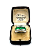 Estate Fine Emerald 2.10 cttw Diamond Platinum 3 Row Band 14801