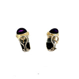 Estate David Yurman Amethyst & Chrysoberyl 14KY & Silver Earrings 14923