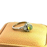 Estate 1.44 ct Cat's Eye Tourmaline Diamond Platinum Ring 14996