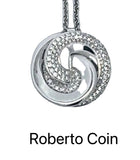 Estate Roberto Coin 1.50 cttw Diamond Swirl Pendant 18K White Gold (Box Included) 15039